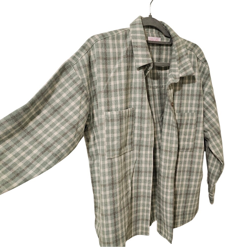 Pink Lady Flannel Sage Green, Tan, Cream Medium
